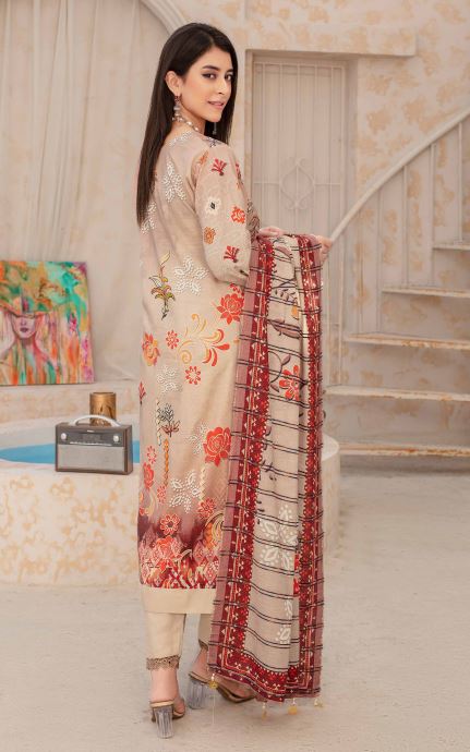 Pashmina print suit with fancy Pashmina print shawl