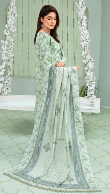 Pashmina print suit with Pashmina print shawl