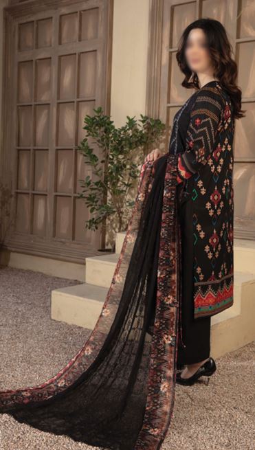 AKAASH FATIMAS V/1975 10 Lawn Embroidery Suit With Chiffon Dupatta