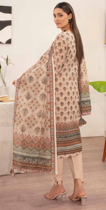 EMBELLISH AALAYA V/5 10 Lawn Aplic Work Embroidery Suit With Stripe Dupatta