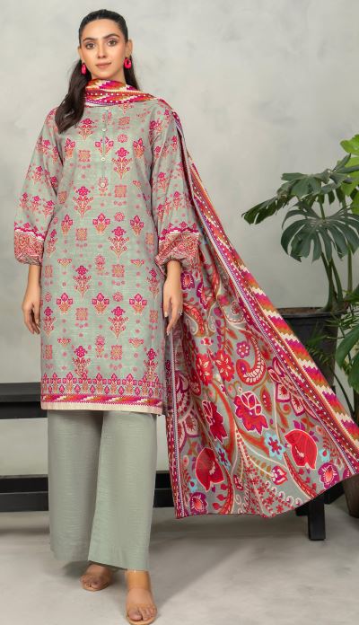 MANAAR V/4 D-11 Khaddar Print suit with khaddar Print Dupatta