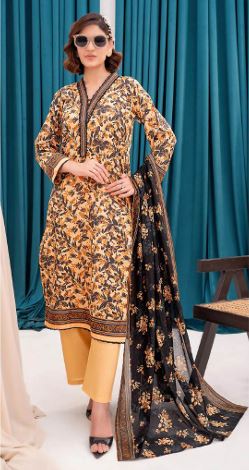 ZESH 06 Lawn Print suit 3 piece