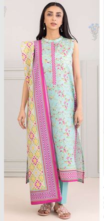 WUS25X30439 Digital Printed Lawn Suit 3pc
