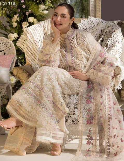 SOBIA NAZIR 11 B Luxury Lawn Embroidery Suit With Fancy Dupatta