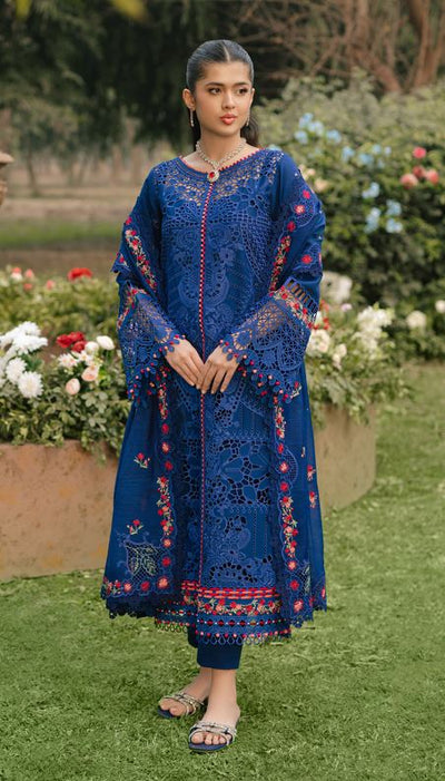 FREESIA BIN ILYAS 106 B Dyed Lawn Borer Embroidered Shirt With Dyed Embroidered Dupatta 3 PC