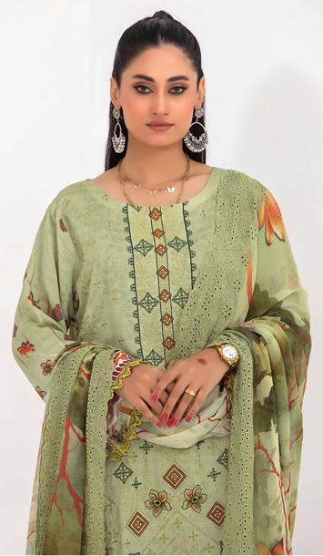 Bana Dora viscose embroidery suit with chiffon embroidery dupatta