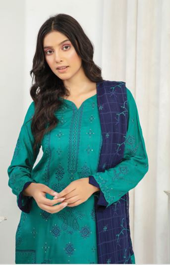 Bana Dora viscose embroidery suit with chiffon embroidery dupatta