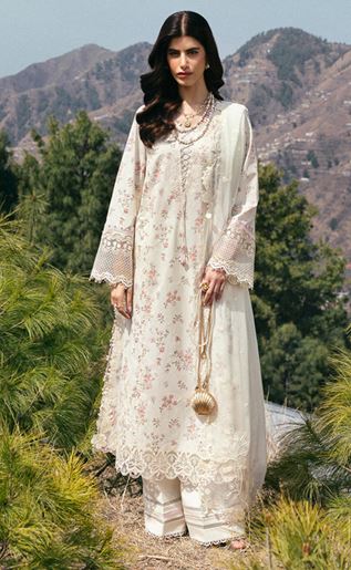QLINEKARI QALAMKAR MIRI 13 Embroidered Lawn Suit With Embroidered Dupatta