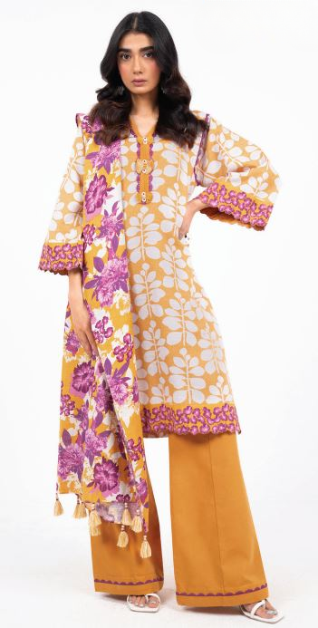 Printed Khaddar suit 3pc