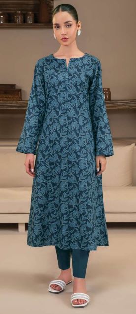 U3694 NAVY Printed Khaddar Shirt 1pc