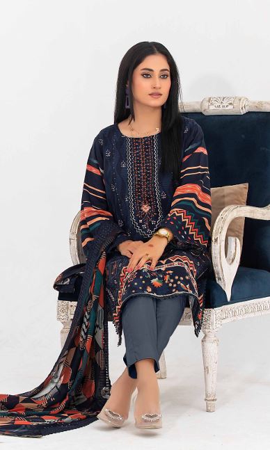 Bana Dora viscose embroidery suit with chiffon embroidery dupatta