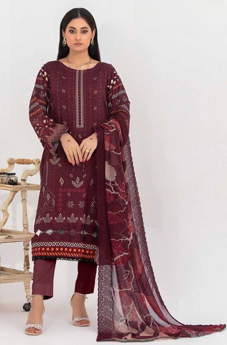 Bana Dora viscose embroidery suit with chiffon embroidery dupatta