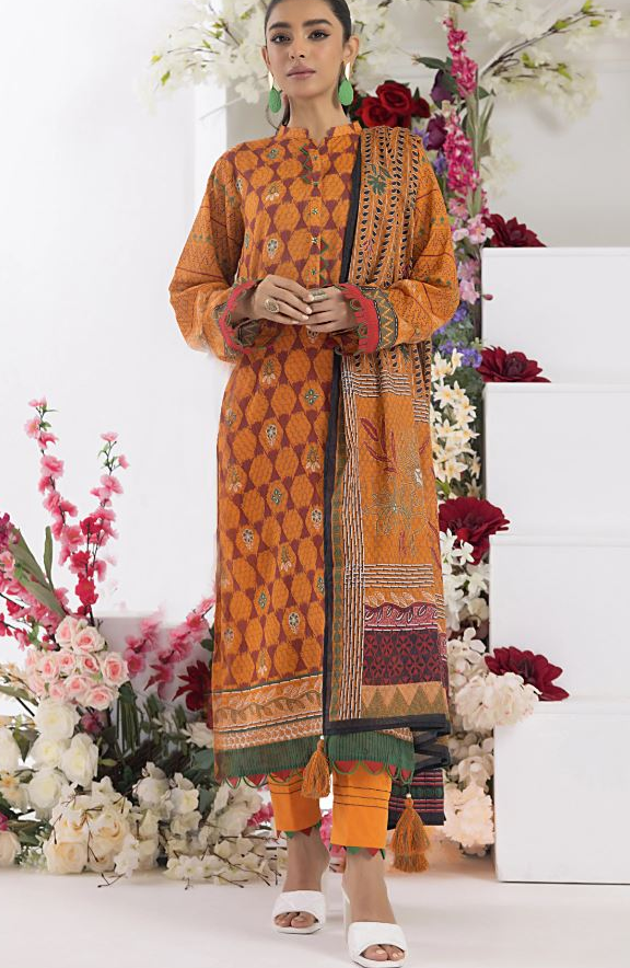 LAKHANY Lawn Printed Suit with Lawn Print Dupatta 3PC Unstitched