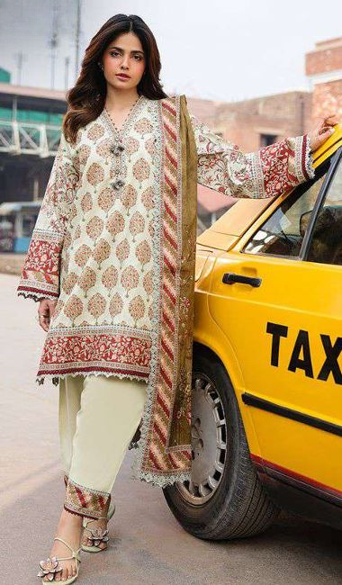 AJUBF-65 Print Lawn suit 3 piece