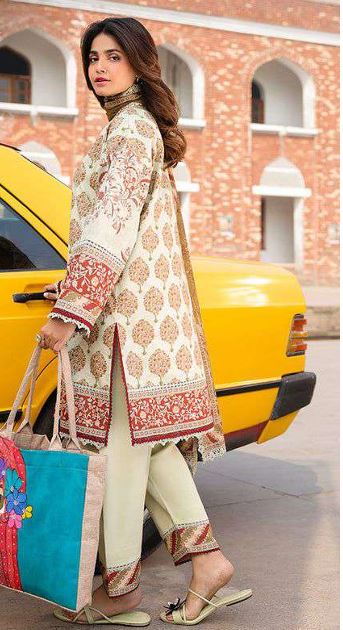 AJUBF-65 Print Lawn suit 3 piece
