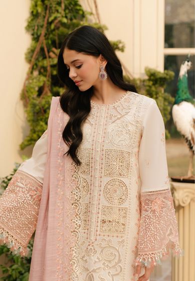 FREESIA BIN ILYAS 107 B Dyed Lawn Borer Embroidered Shirt With Dyed Embroidered Dupatta 3 PC