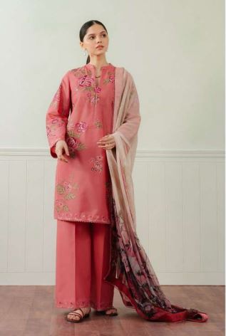 FREYA COCO 4 A Luxury Lawn Embroidery Suit With Print Dupatta