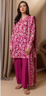 WUS25X30181 Digital Printed Lawn Suit 3PC