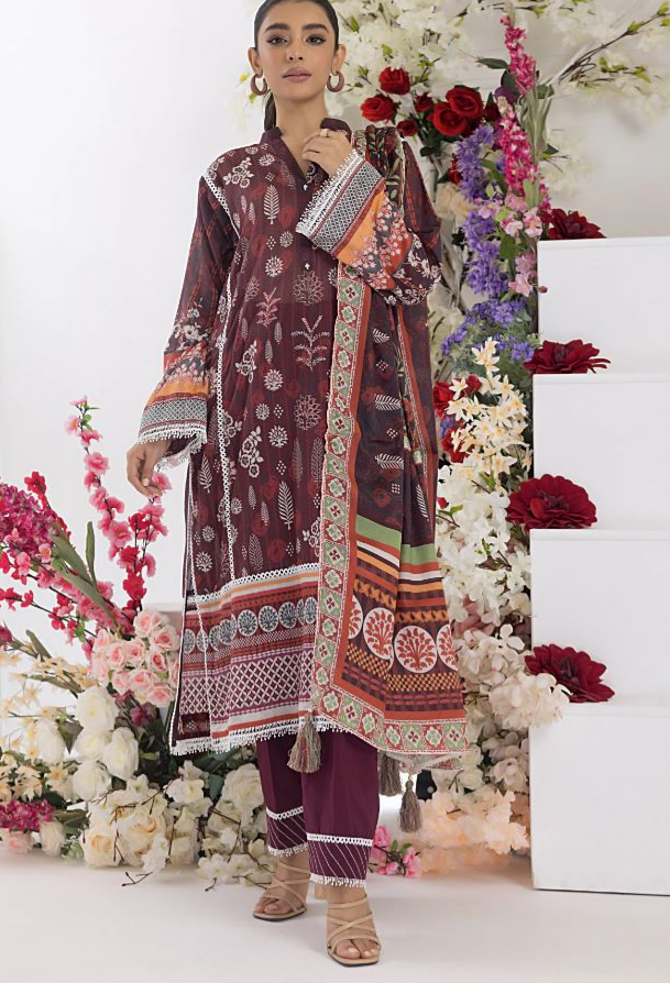 LAKHANY Lawn Printed Suit with Lawn Print Dupatta 3PC Unstitched