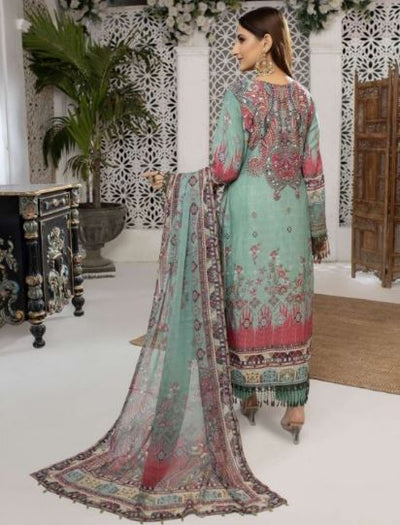 BLossom 05 CREATION Viscose Printed Chiken Kari Shirt with Chiffon Dupatta