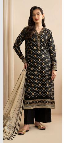 WUS25X30395 Paste Printed Lawn Suit 3PC