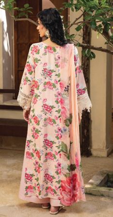 ZAIBA HUMDUM D-01 Print +Embroidered karandi shirt with Printed  Chiffon dupatta