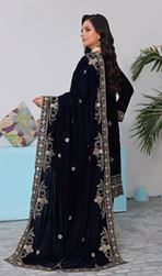 VELVET CREATION V/1 01 Embroidery Cut Dana Velvet Shirt With Fancy Cut Dana Embroidery Shawl and Embroidery Velvet Trouser.
