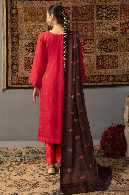 Pashmina Embroidery suit with contrast Pashmina Embroidery Shawl