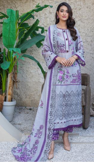 ICON RANGOLI MR 02 Print ChickenKari Lawn Embroidery Suit With Lawn Embroidery Dupatta