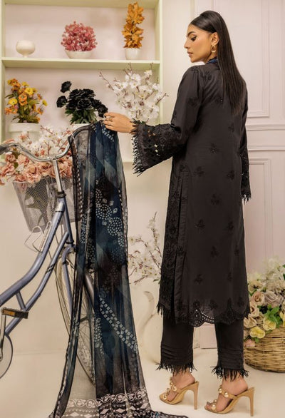 Premium lawn embroidery suit with crinkle chiffon print dupatta