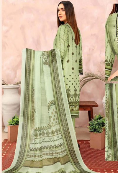 ALIF Viscose Embroidery Suit with Slub Dupatta