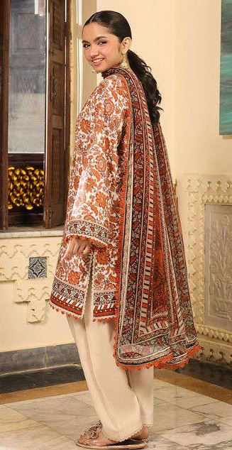 AJUBF-89 Print Lawn suit 3 piece
