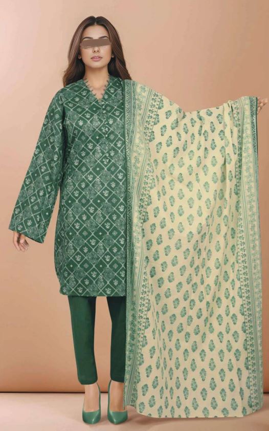 SAYA V/2 U01-24359-04C Lawn print 3 piece suit with lawn Dupatta