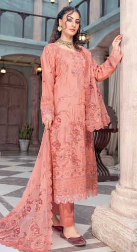 Mehak RA 01 premium viscose Embroidered shirt with embroidered stitch patch crinkle duppata
