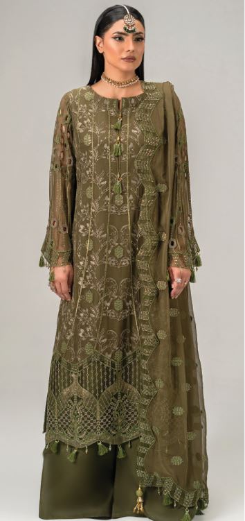 AURA ZEBTAN V/01 AR-02 Embroidered chiffon shirt with Embroidered chiffon dupatta