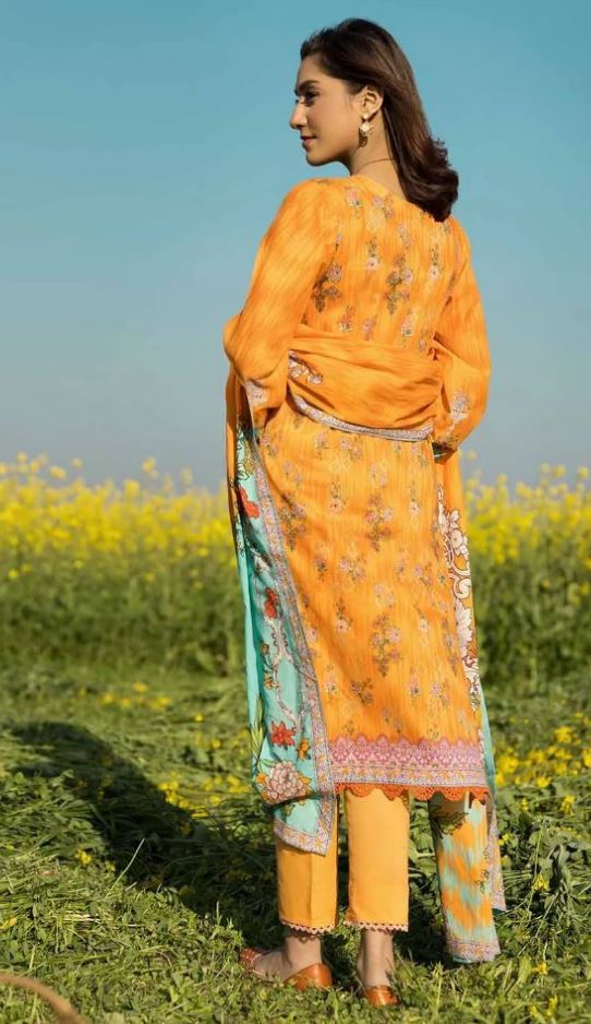 GUL AHMED 3PC Embroidered Lawn Unstitched Suit