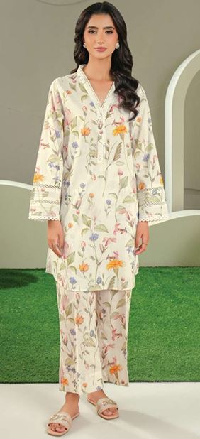 U4173 WHITE Printed Cambric shirt 1pc