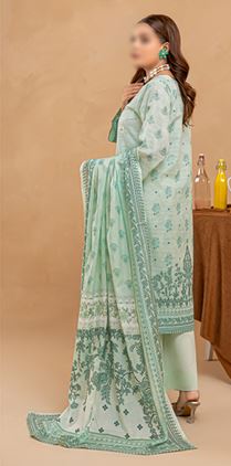 JASMINE FANTAK V/11 01 Lawn embroidery suit with fancy Voil  Dupatta..