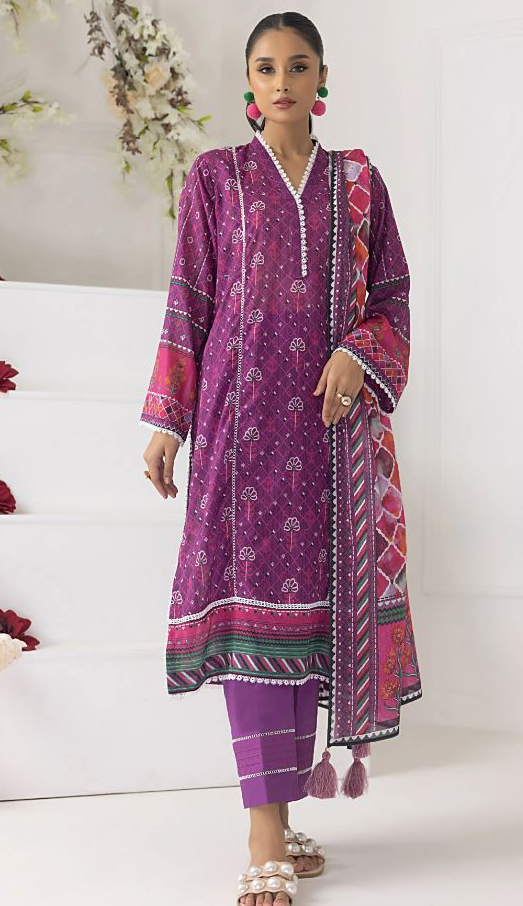 LAKHANY Lawn Printed Suit with Lawn Print Dupatta 3PC Unstitched