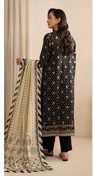 WUS25X30395 Paste Printed Lawn Suit 3PC