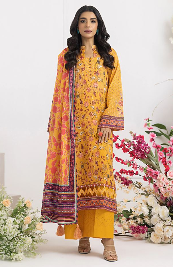 LAKHANY Lawn Printed Suit with Lawn Print Dupatta 3PC Unstitched