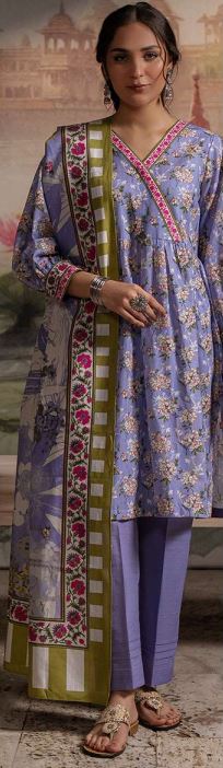 WUW24E30451 Digital Printed Khaddar Suit 3pc