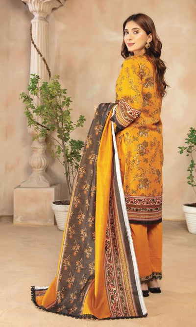 V/119 D# 12 Khaddi Khaddar Embroidery Suit With Khaddi Print Dupatta