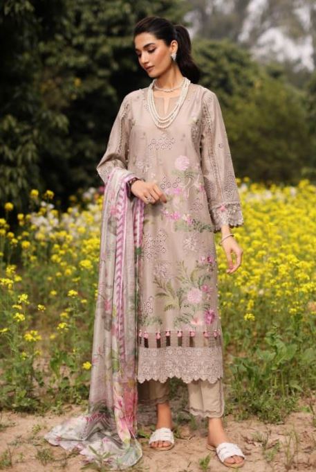 FESTIVE LAWN EMBROIDERY SUIT WITH FANCY DUPATTA