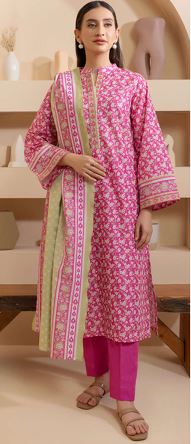 WUS25X30250 Digital Printed Textured Lawn Suit 3PC