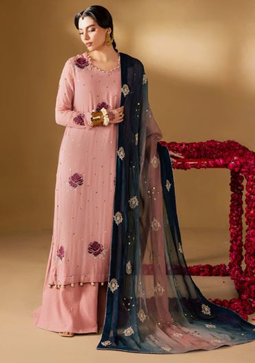 Mukeshkari NUREH MK-14 chiffon collection with embroidered mukesh chiffon dupatta (Inner included)