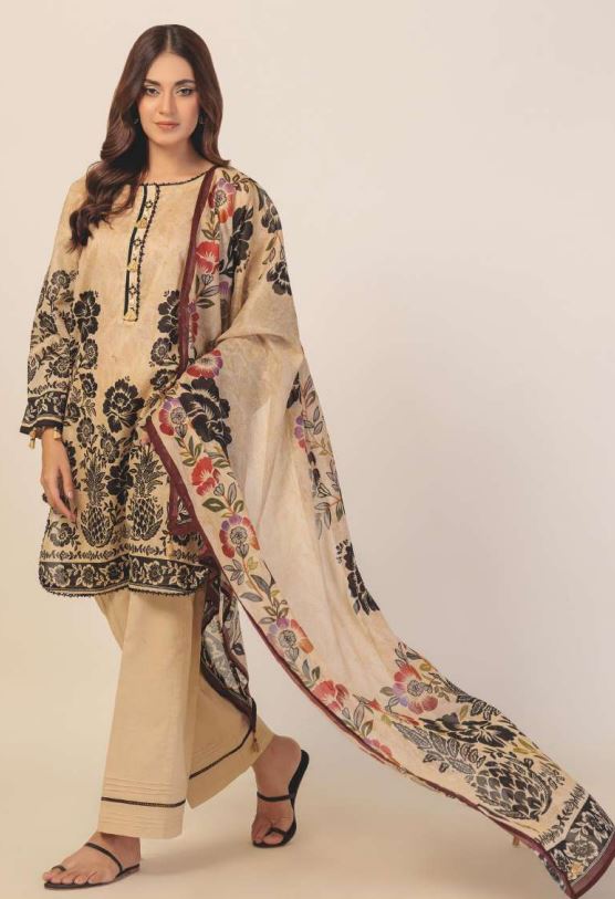 SATRANGI 2S24P3P577 Lawn print 3 piece suit with lawn Dupatta