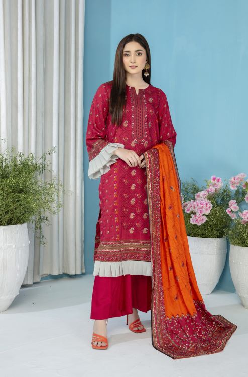 Viscose embroidery suit with viscose embroidery dupatta