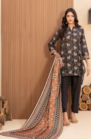 RAHAF TAWAKKAL 4780 Un-Stitched Digital Printed Khaddar Shirt Designs with  Exclusive Digital Printed Khaddar Dupatta & Un-Stitched Plain Khaddar Shalwar Fabric