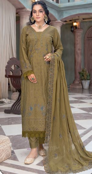 Mehak RA 02  premium viscose Embroidered shirt with embroidered stitch patch crinkle duppata